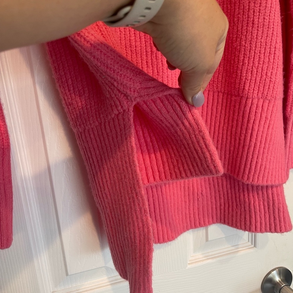 Vici Oversized Chunky Soft Hot Pink Turtleneck Knit Sweater - Picture 6 of 8
